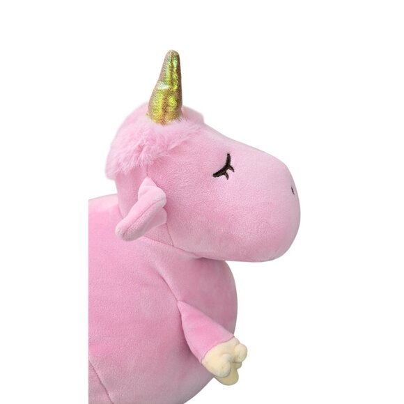 Miniso Hippo Unicorn Plush Pink Horn Kawaii Hippocorn Chunky Round New 10.5 Inch - Picture 4 of 11